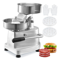 SucceBuy 6in Commercial Burger Patty Maker Hamburger Beef Patty Maker Heavy Duty Food-Grade Stainless Steel Bowl Burger Press