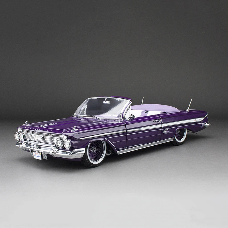 สินค้าใหม่ในสต็อก รถเหล็กหล่อจำลอง Chevrolet Impala ปี 1961 ขนาด 1:18 ยี่ห้อ Sunstar พร้อมฟังก์ชั่นยก ของตกแต่ง ของเล่นสั่งทำพิเศษ ของขวัญคริสต์มาสสำหรับเด็ก