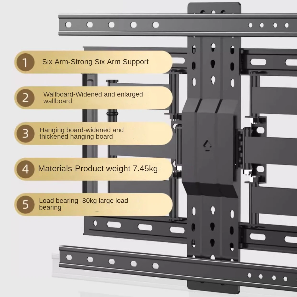 TV Wall Mount for 32-90 Inch TV,TV Mount with Swivel and Tilt,Full Motion TV Bracket with Articulating Dual Arms VESA 800X600 mm