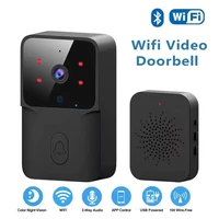 Videoportero WiFi Inteligente para el Hogar, Teléfono Inalámbrico, Sistema de Intercomunicación Bidireccional, Visión Nocturna IR, Cámara de Seguridad para Puerta