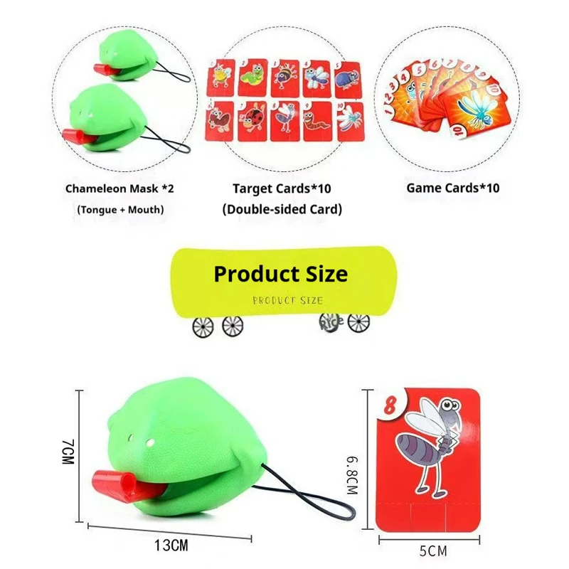 Masque de lézard grenouille, cartes à lécher la langue, jeux de société pour anti-stress, jeu de Puzzle de bureau amusant, jouets de fête en famille pour enfants