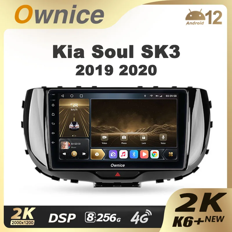 Ownice K6 + 2KสําหรับKia Soul SK3 2019 2020 รถวิทยุนําทางสเตอริโอเครื่องเล่นมัลติมีเดียGPS Android 12 ไม่มี 2din 360 8GB + 256G