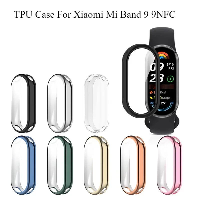 حافظة من البولي يورثين الحراري للساعة الذكية 9 9NFC ، غطاء واقي لين ، غلاف واقي ممتص للصدمات ، حزام سيراميك ، Band9 Band8