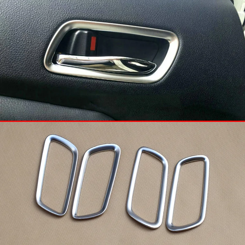 Interior Matte Chrome Door Handle Cover Trims For Toyota Prius Prime PHV 2016-2022 Molding