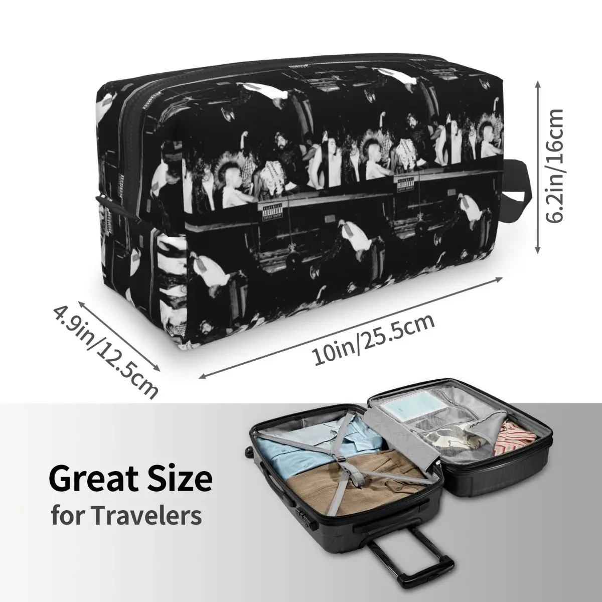 Rapper Playboi Carti Die Lit Makeup Bag Cosmetic Organizer Storage Dopp Kit Toiletry Cosmetic Bag for Women Beauty Travel