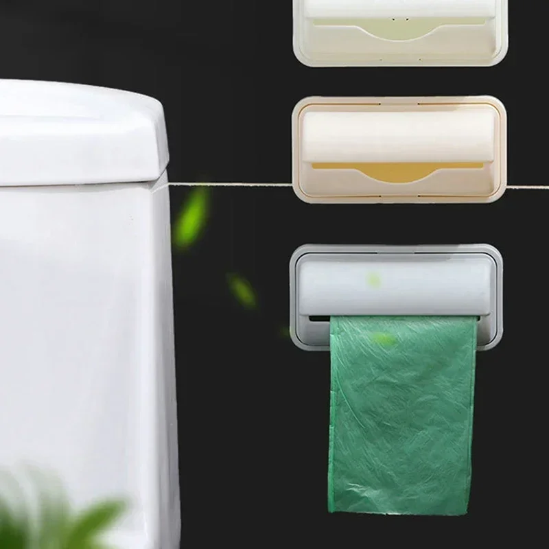 Storage Box Garbage Bag Dispenser for Kitchen Bathroom Wall Mounted Grocery Bag Holder Kitchen Plastic Bags Container