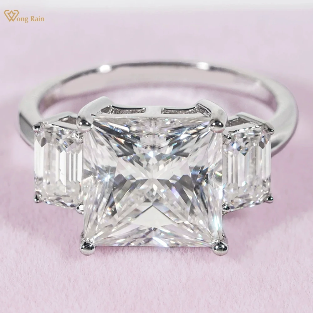 

Wong Rain Стерлинговое Серебро 925 пробы 3EX VVS1 D Цвет Princess Cut 6 CT Настоящие муассанитовые бриллианты Обручальные кольца с драгоценными камнями Изящные ювелирные изделия