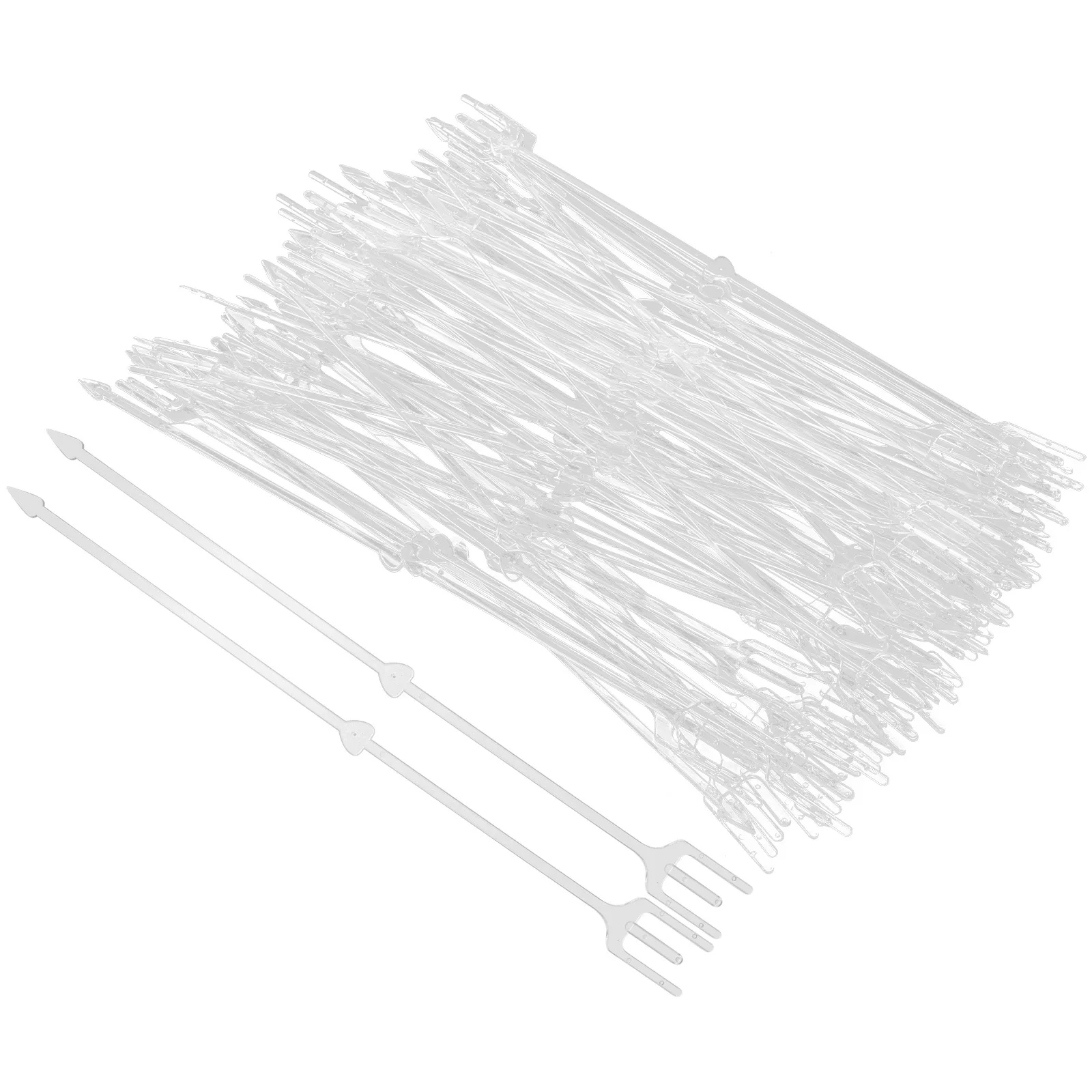 

Bag of Clear Plastic Floral Picks Easy Clamp Flower Card Holders for Wedding Birthday Table Numbers Bouquet Arrangement