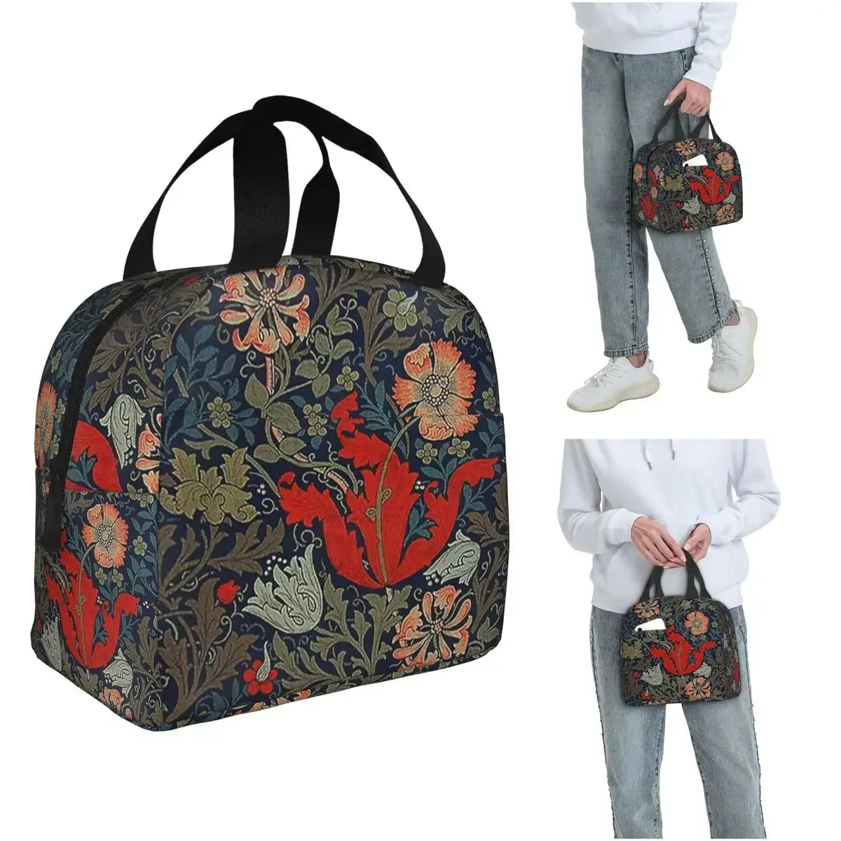 William Morris Compton Insulated Lunch Bag for Women Children Leakproof Food Boxes Thermal Lunch Box Tote