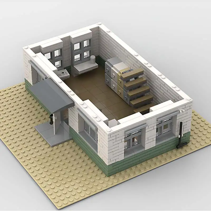 MOC-160895 Controlekamer/Kantoor Mini Bouwstenen Stad Industriële Architectuur Model Technologie Bakstenen Kids Puzzelspeelgoed