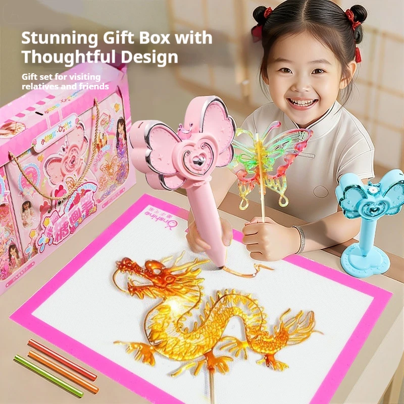 

Complete Xiaoling Sugar Pen Tool Set Kids Edible Maltose Stick DIY Handmade Toy Perfect New Year Gift for Girls