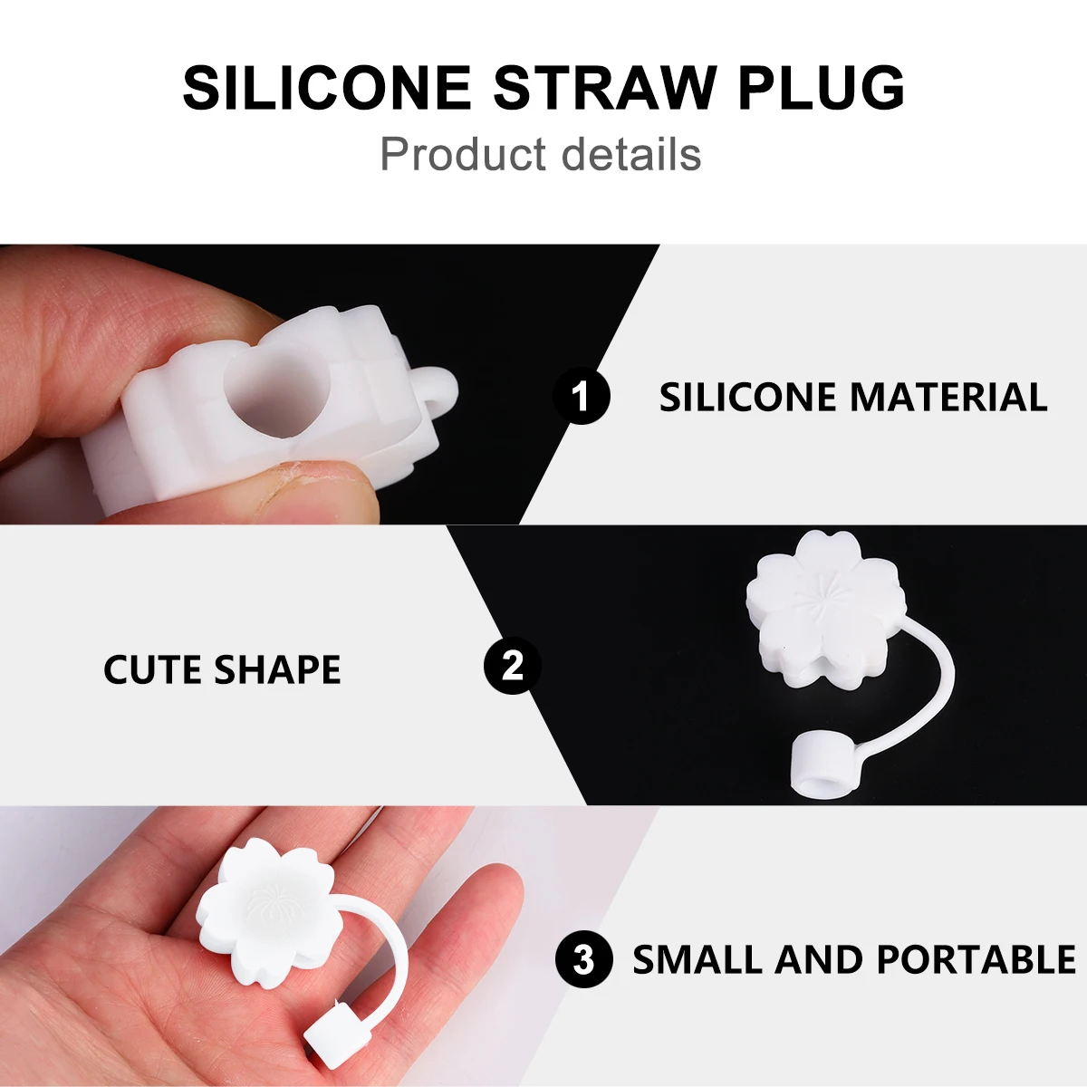 

2pcs Silicone Straw Plug Dustproof Cap for 6 8mm Straws Easy Clean Dishwasher Safe Outdoor Decorative Kitchen Bar Accessories
