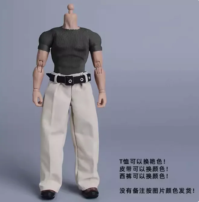 1/12 Male Soldier Close-fitting T-shirt+Pants Model for 6''Muscle Romankey