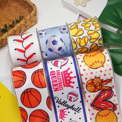 DIY Cartoon Sport Printed Grosgrain Ribbon For Craft Supplies Sewing Accessories 5 Yards, Planar Resins 10 Pieces. 54582
