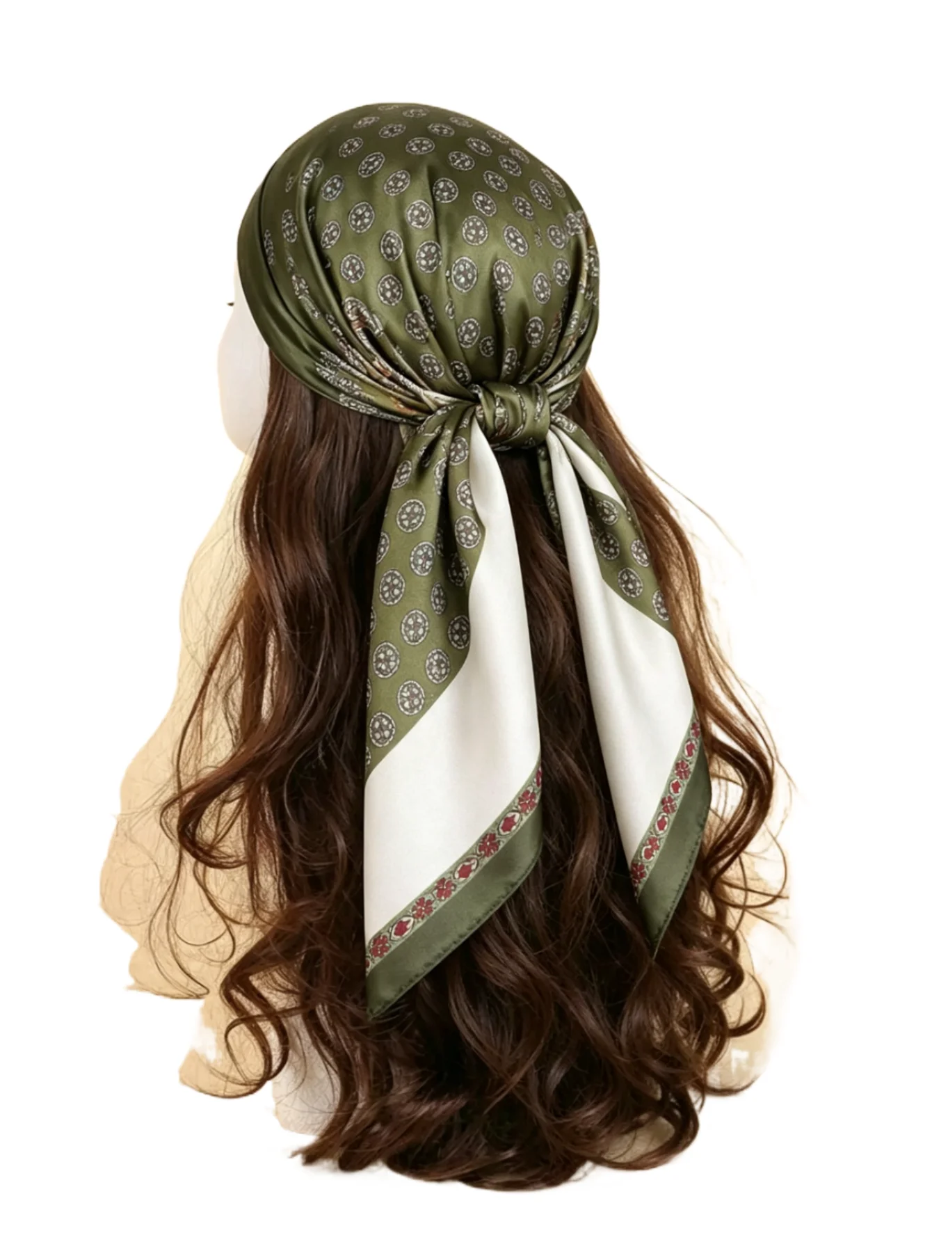 1pc Men Paisley Printed Imitation Silk Bandana Neckerchief, Men Scarf For Casual, Outdoor, Music Festival, Business Negotiation