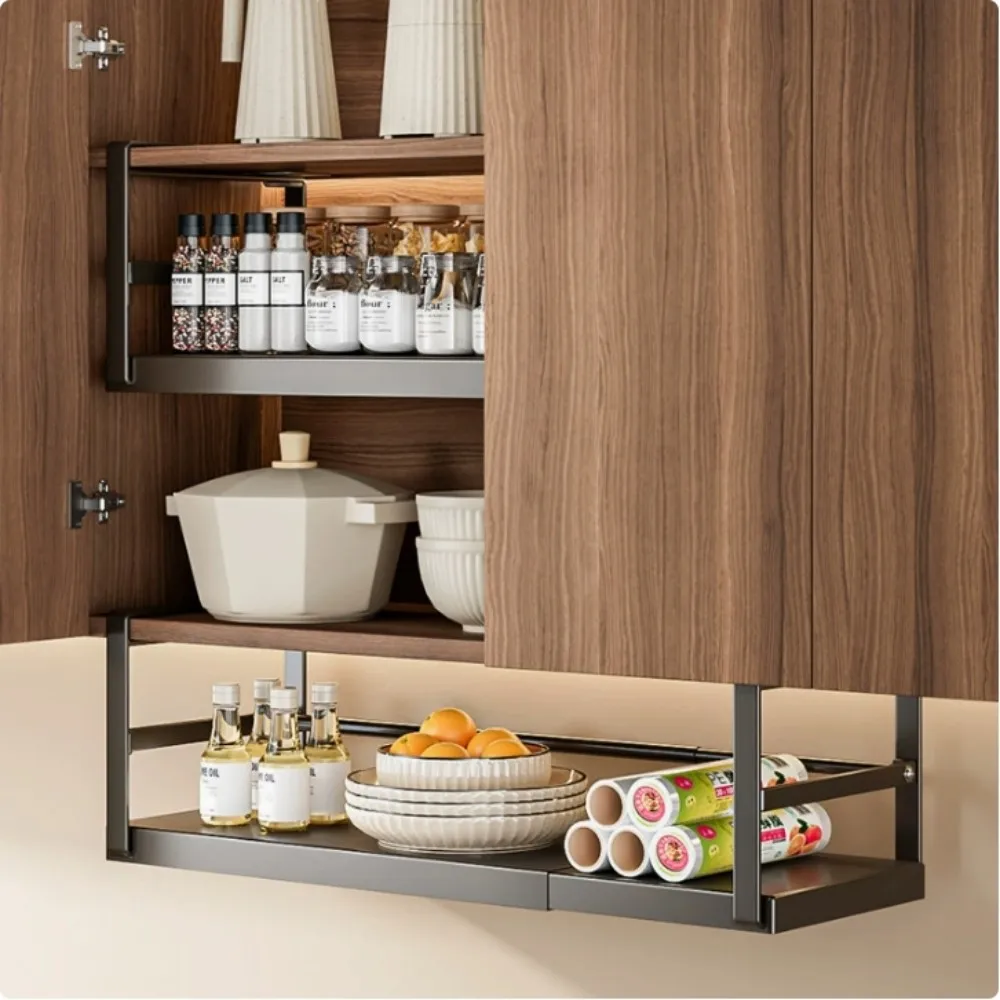 Versatile Under Cabinet Kitchen Hanging Rack - Multi-Use Organizer for Paper Towels, Foil, Spices and Cooking Utensils