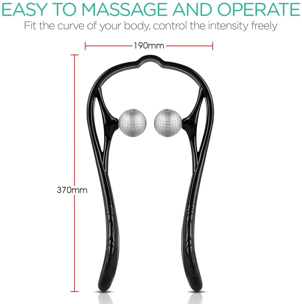 1PC Neck Massager Shiatsu Deep Tissue Dual Trigger Point Shoulder Massager for Pain Relief,Ergonomic Handle Design for Neck,Back