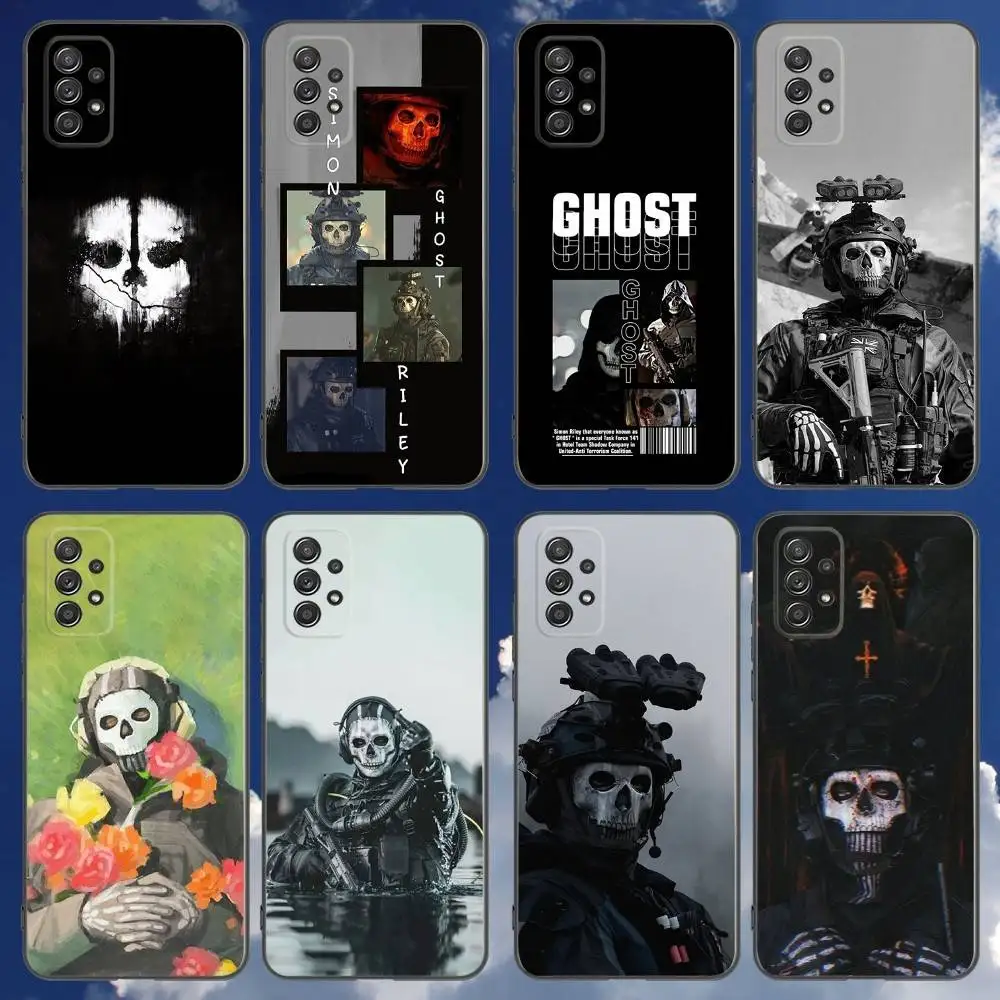 

C-COD Call Of D-Duty Ghost Phone Case For Samsung Galaxy A 91,80,73,72,71,53,52,51,22,5G Shockproof Soft Black Cover