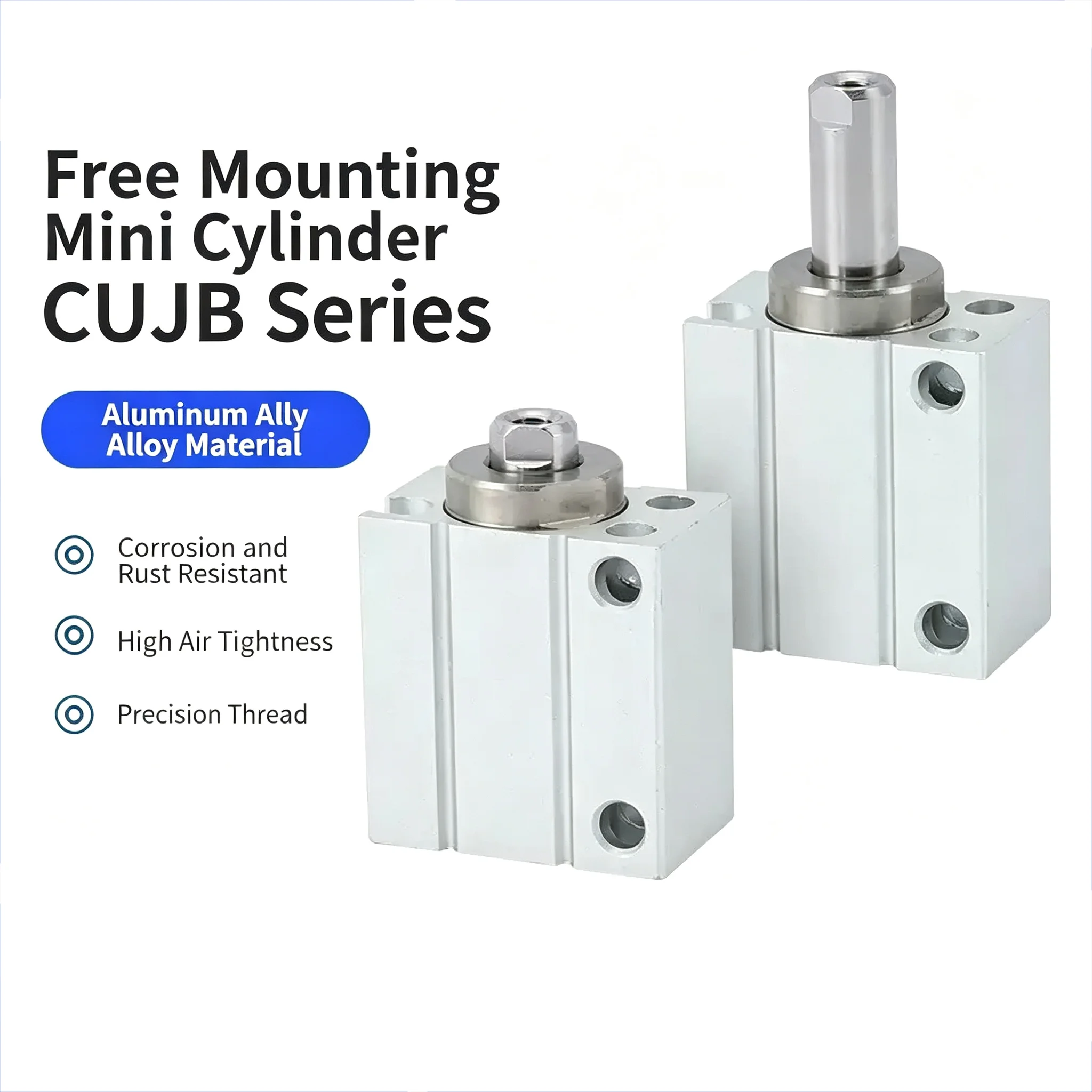 Cylinder With Magnet Double Acting Stroke 5/10/15/20/25/30/35/40/45/50mm CDUJB 4/6/8/10/12/16/20mm Free Mounting Pneumatic