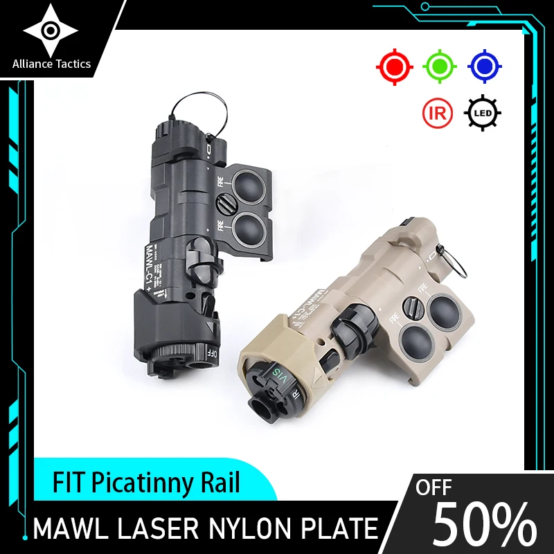 

WADSN New Upgraded MAWL-C1 Tactical Airsoft Nylon plastic CNC LED Aiming MAWL Red Dot Green Blue Hunting Weapon Lights IR Laser