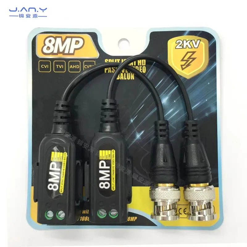 4K screw terminal HD transmitter 2KV level lightning protection coaxial twisted pair anti-jammer monitoring BNC connector