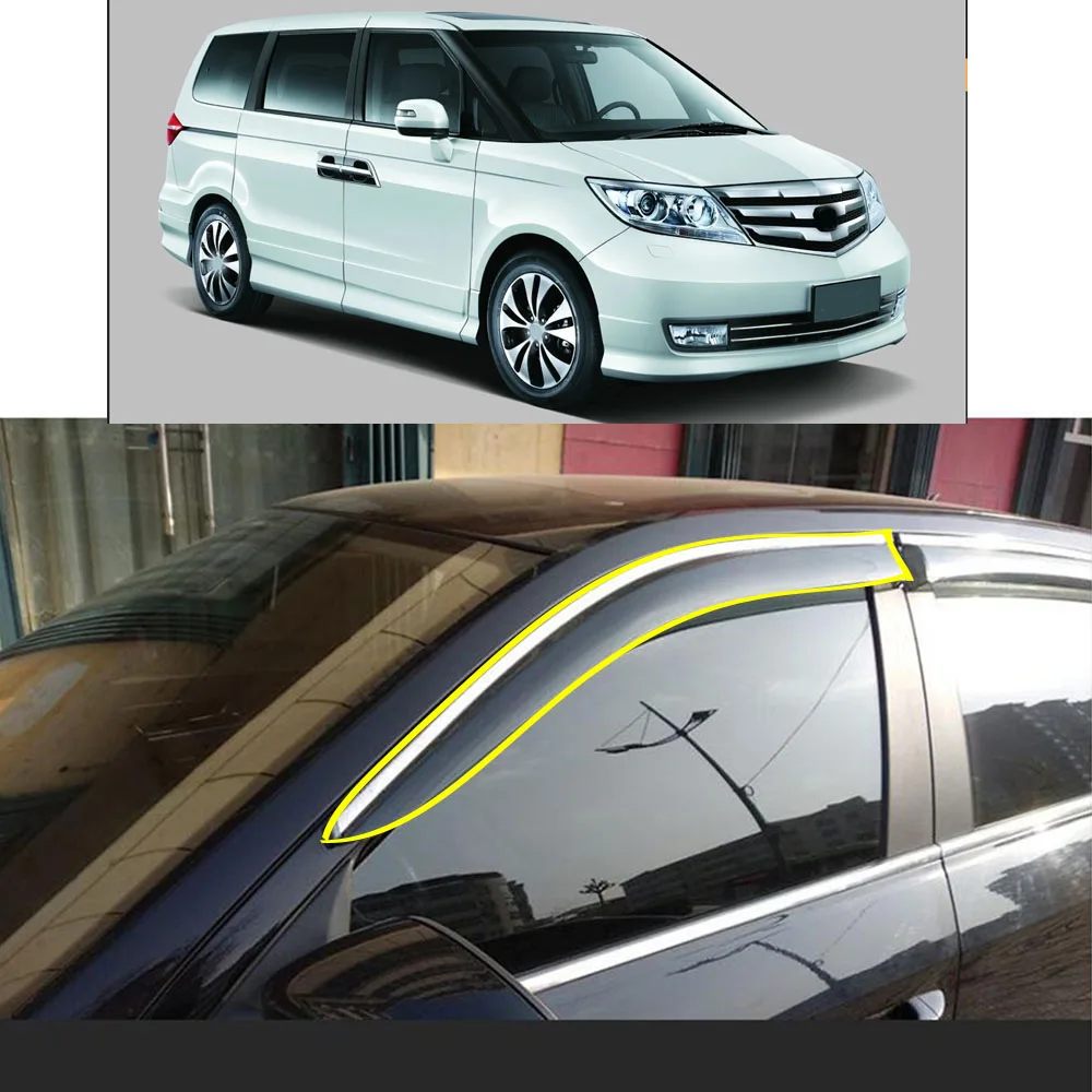 

Car Body Styling Sticker Plastic Window Glass Wind Visor Rain/Sun Guard Vent Parts For Honda Elysion 2012 2013 2014 2015