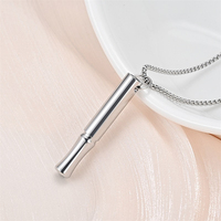 Stainless Steel Mindfulness Breathing Necklace For Women Men Relief Anxiety Pendant Stress Panic Attack Relief Meditation Tool