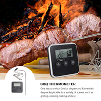 Digital BBQ Thermometer Food Probe Alarm Grilling Meat Waterproof Kitchen Celsius Fahrenheit Timer Temperature Mode Cooking