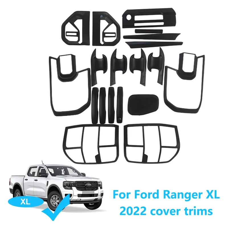 For 2022 2023 Ford Ranger T9 XL Body Kit Cover Trims Tuning Auto Accessories Matte black ABS Plastic 4X4 Car Stying