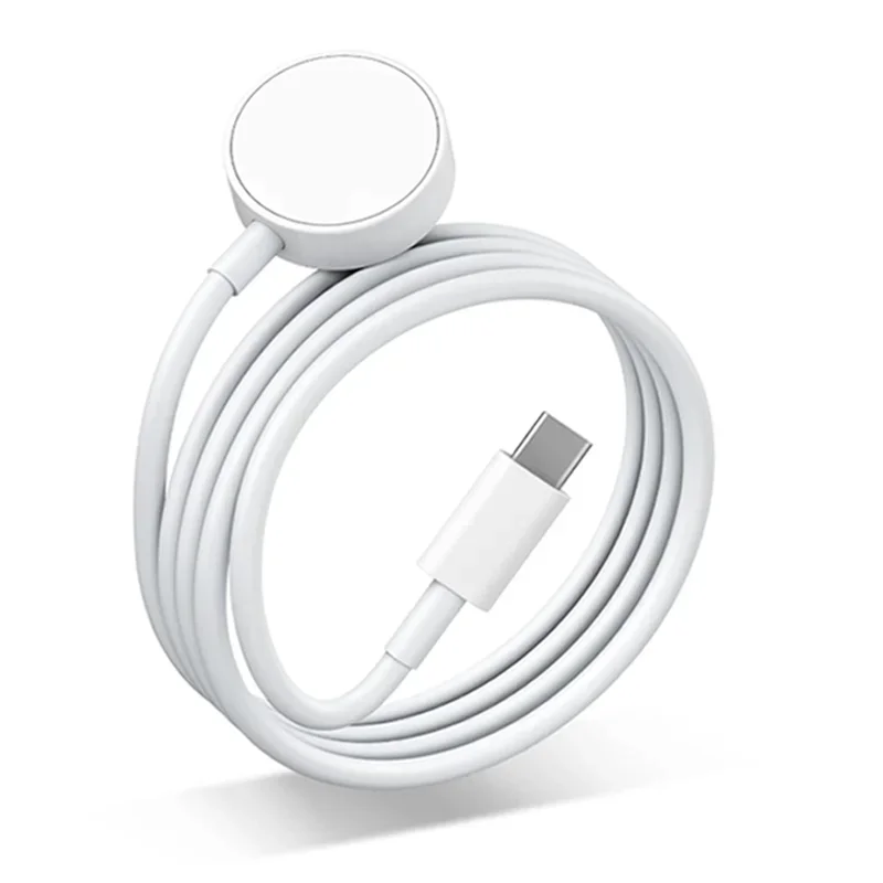 Pengisi daya nirkabel magnetik portabel, aksesori kabel pengisian daya cepat, USB C untuk Apple Watch seri 9 8 7 SE 6 5