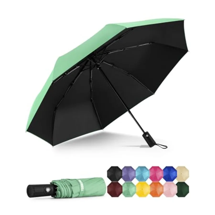 

Windproof Travel Umbrella - Automatic Umbrellas for Rain, Compact Folding Umbrella with UV Protection, Lightweight Portable Des