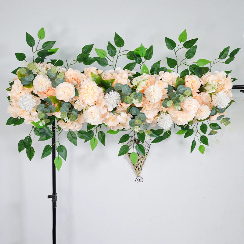 100cm DIY Wedding Flower Wall Decor Arrangement Supplies Silk Peony Rose Artificial Flower Row Decoration Wedding Arch Backdrop