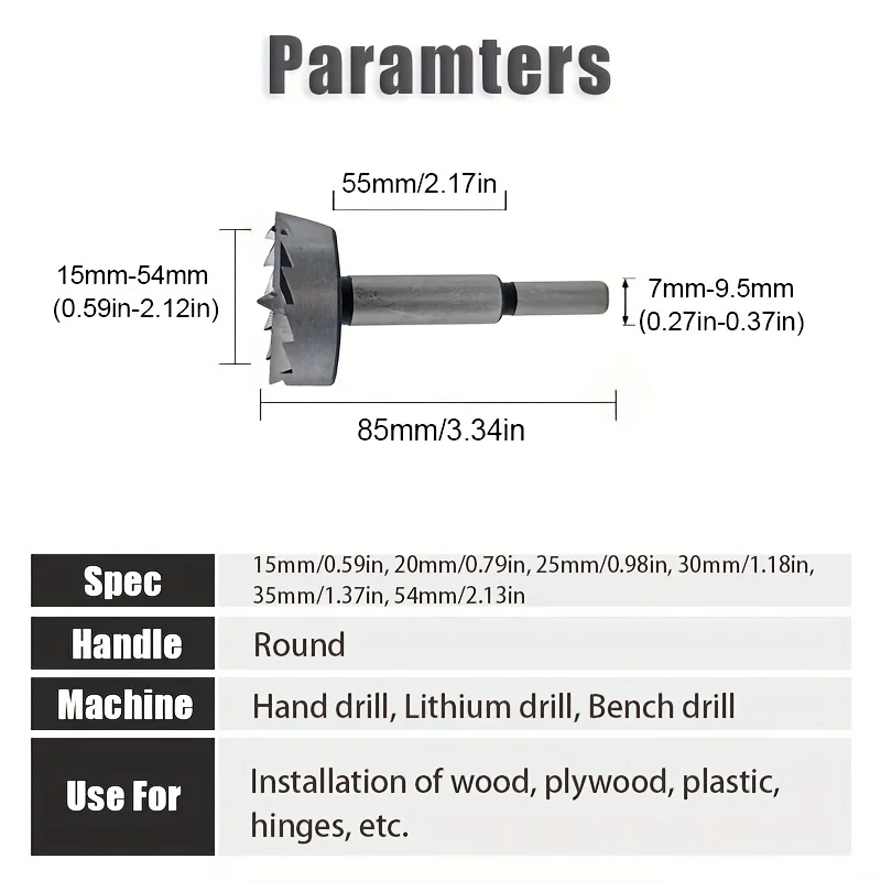 1pc 15/20/25/30/35/54mm Multi-tooth Boring Drill Bits Woodworking Self Centering Hole Saw Wood Cutter Tools