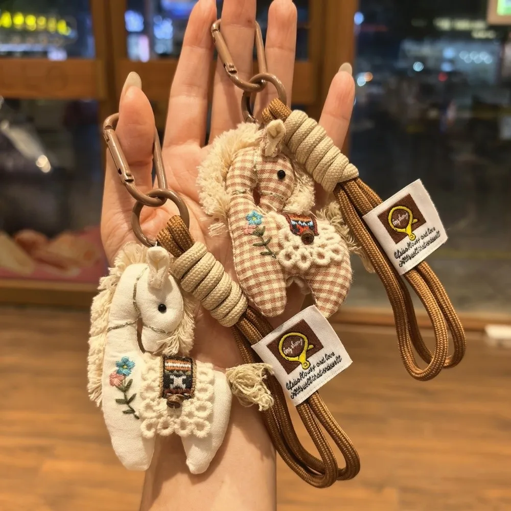 Stuffed Animal Horse Plush Keychain Hanging Decor Backpack Ornaments Horse Year Key Ring Cute Design Lucky Mascot Pony Pendant