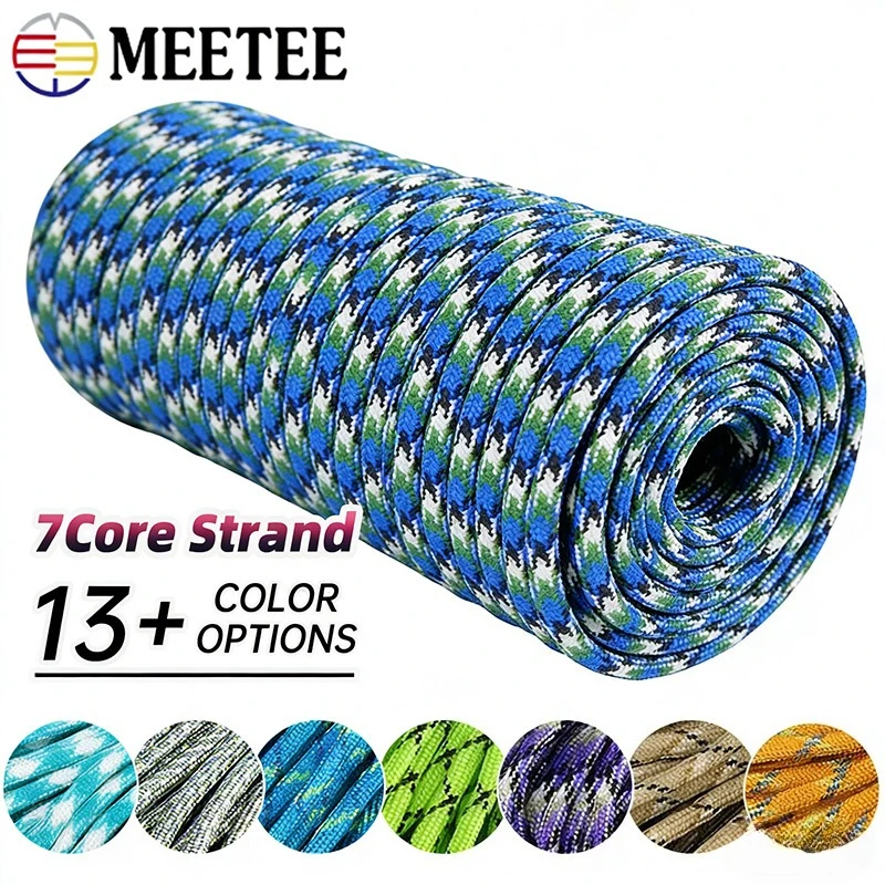Corda de 5-50 metros e 5mm para escalada, montanhismo, sobrevivência ao ar livre, cordas para barracas, ferramentas para pulseiras, cordas para camping, material para costura DIY.