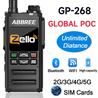 ABBREE GP-268 Network Walkie Talkie Unlimited distance Zello Global POC Wireless Remote  4G SIM Card  Bluetooth  Walkie Talkie