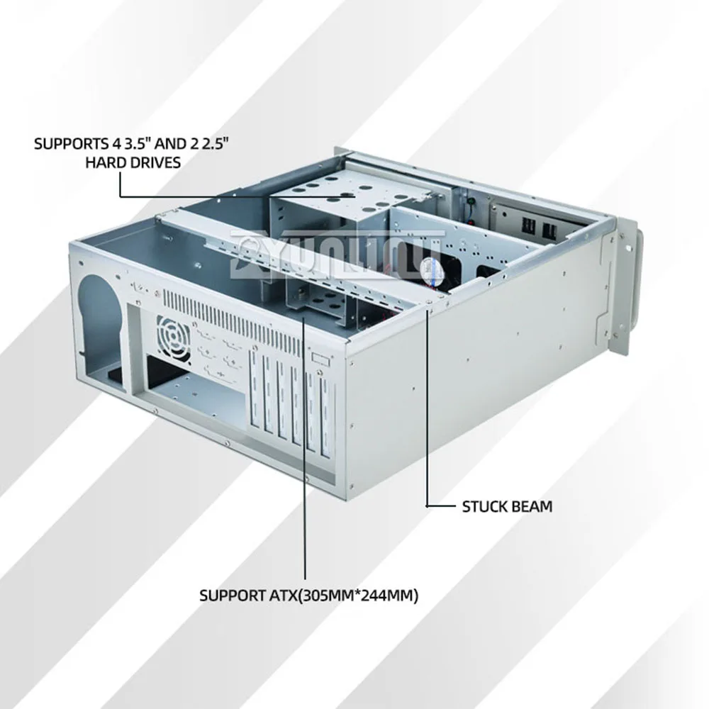 Casing Komputer Industri Ipc-610l Casing Server 4u Tipe Rak 7-Slot 14 Slot Server Kotak Komputer Industri