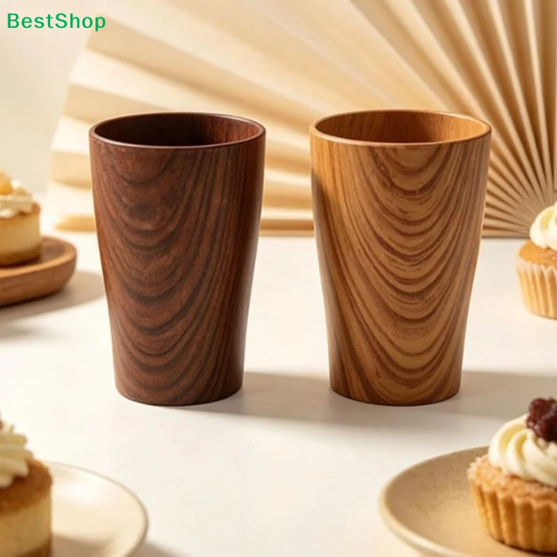 ♩Imitation Wood Grain Handmade Water Coffee Mug Cup Tea Beer Juice Milk Mugs Drink Cups Coffee Beer Mug Retro Gift