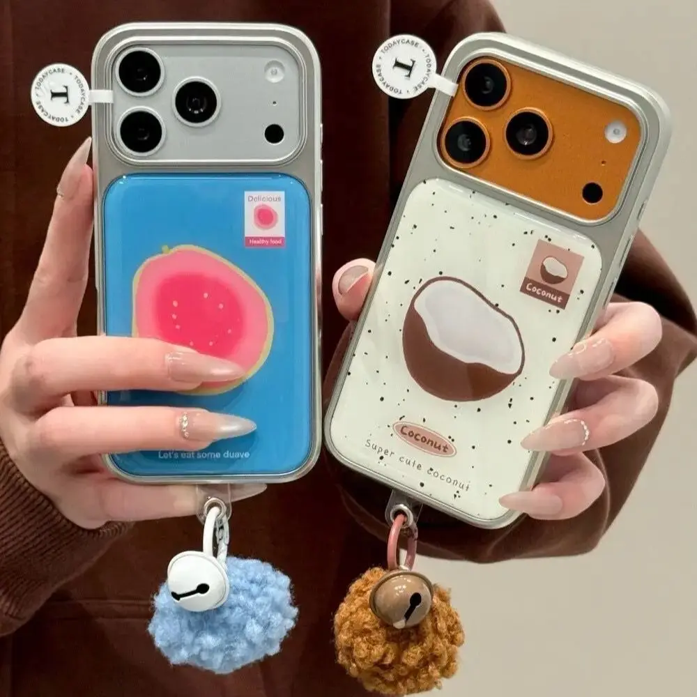Funda para Teléfono con Diseño Coreano de Coco y Guayaba Azul y Blanco para iPhone 17 16 15 14 13 12 11 Pro Max 14 15 16 17 Air Plus, Estilo Y2K Dulce para Chicas
