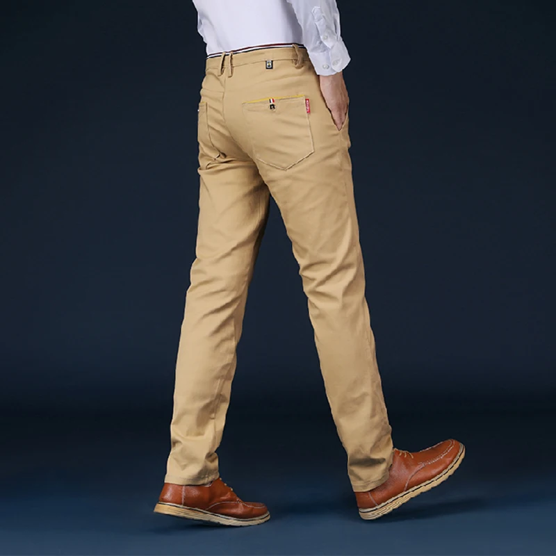 Casual Cotton Men Trousers Solid Color Slim Fit Men\'s Pants New Spring Autumn High Quality Classic Business Pants Men