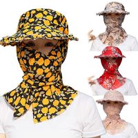 New Sunscreen Bucket Hat Wide Brim Flower Tea Picking Cap Quick-drying Fisherman Hat for Camping Hiking