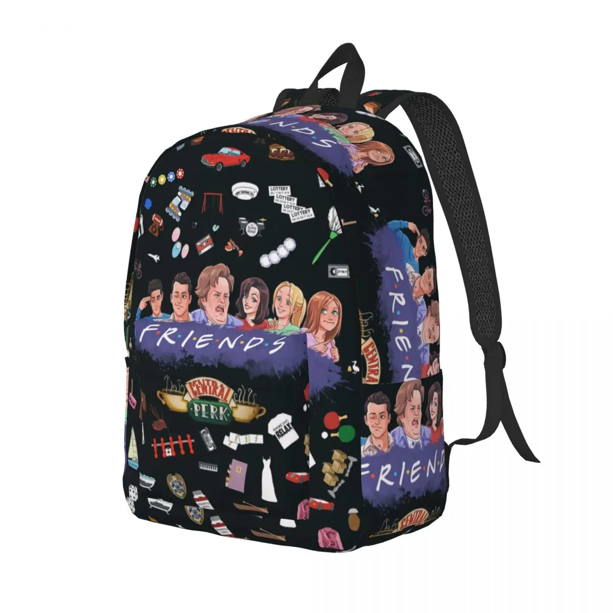 Cartoon Friends TV Show for Men Women Student School Bookbag Central Perk Daypack Middle High College Sports