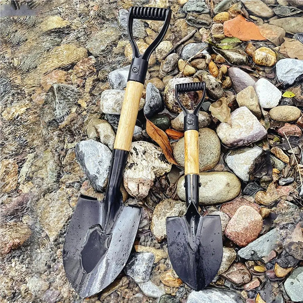 Imagem -03 - Mini d Wood Handle Digging Shovel Pás Trowel Impermeável Rustproof Garden Scoop Superfície Revestida para a Praia Grande