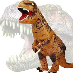 T-Rex Inflatable Tyrannosaurus Rex Costume - Funny Role-playing Dinosaur Suit for Halloween Christmas Parties Stage Performances