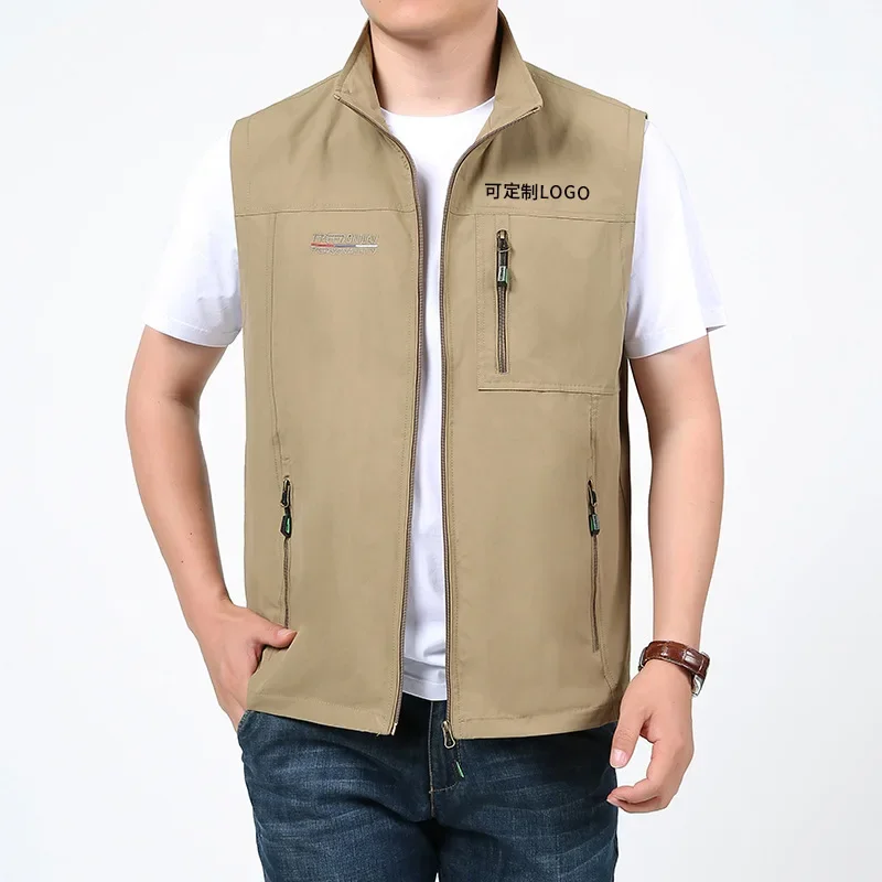 

2023 Men Thin Outdoor Vest Leisure Sports Quick-drying Camping Mountaineering Fishing Coat Sleeveless Vest Workwear Windproof