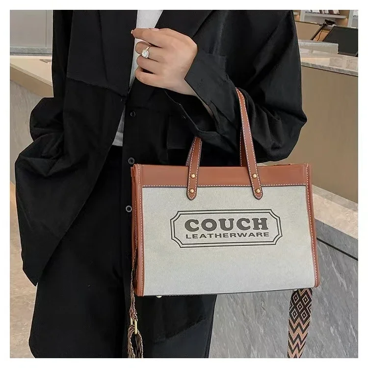 2024Canvas handbags women\'s  new fashion all-match tote bag style large capacity shoulder messenger bag for woman