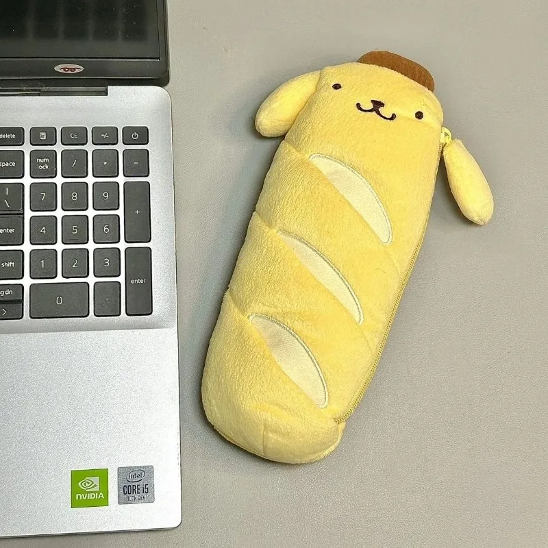 Anime Pompompurin Pencil Case Creative Bread Shaped Purse Student Pen Pouch Kids School Supplies Student Stationery Gift