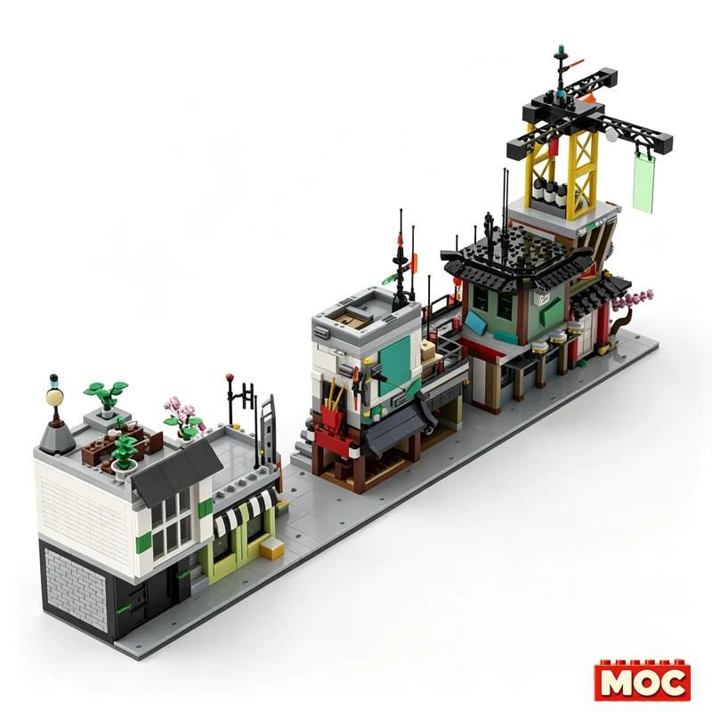 3409Pcs Bundle Modular Cyberpunk City Street Block Custom Building Blocks Sci-Fi Urban Street Scene Model Education Assembly Toy