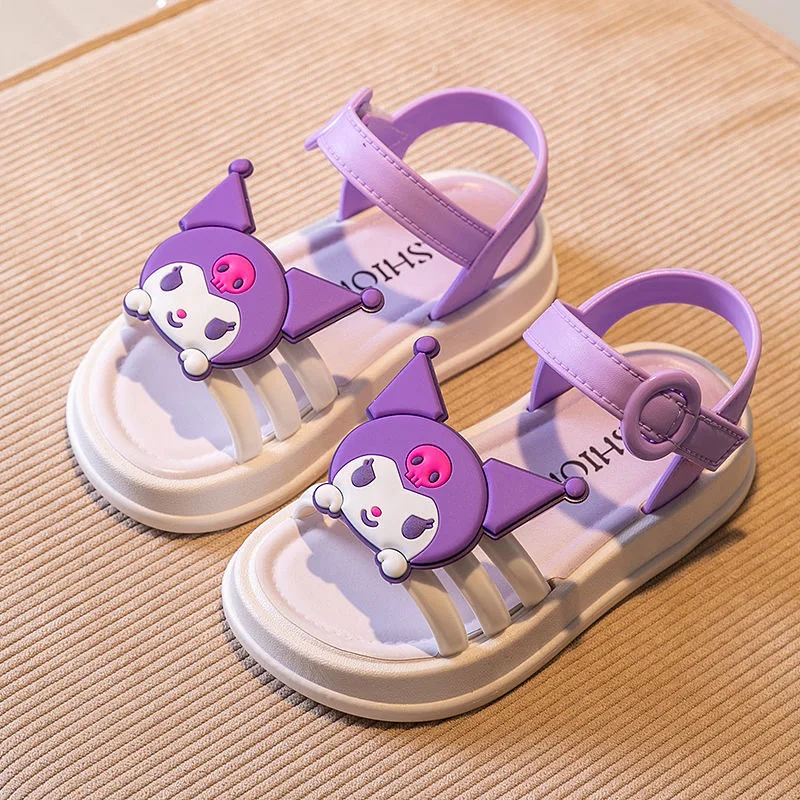 Sanrios Kuromi Kids Sandals My Melody Cute Summer Non-Slip Beach Shoes Anime Soft Casual Shoes Cartoon Sweet Slippers Girl Gift