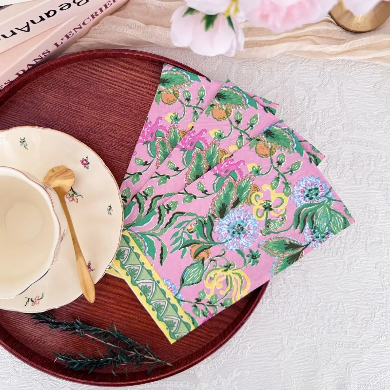 20pcs 33*40cm 2Layer Watercolor Flower Printed Napkins Party Decoration Disposable Table Mat DIY Decoupage Paper